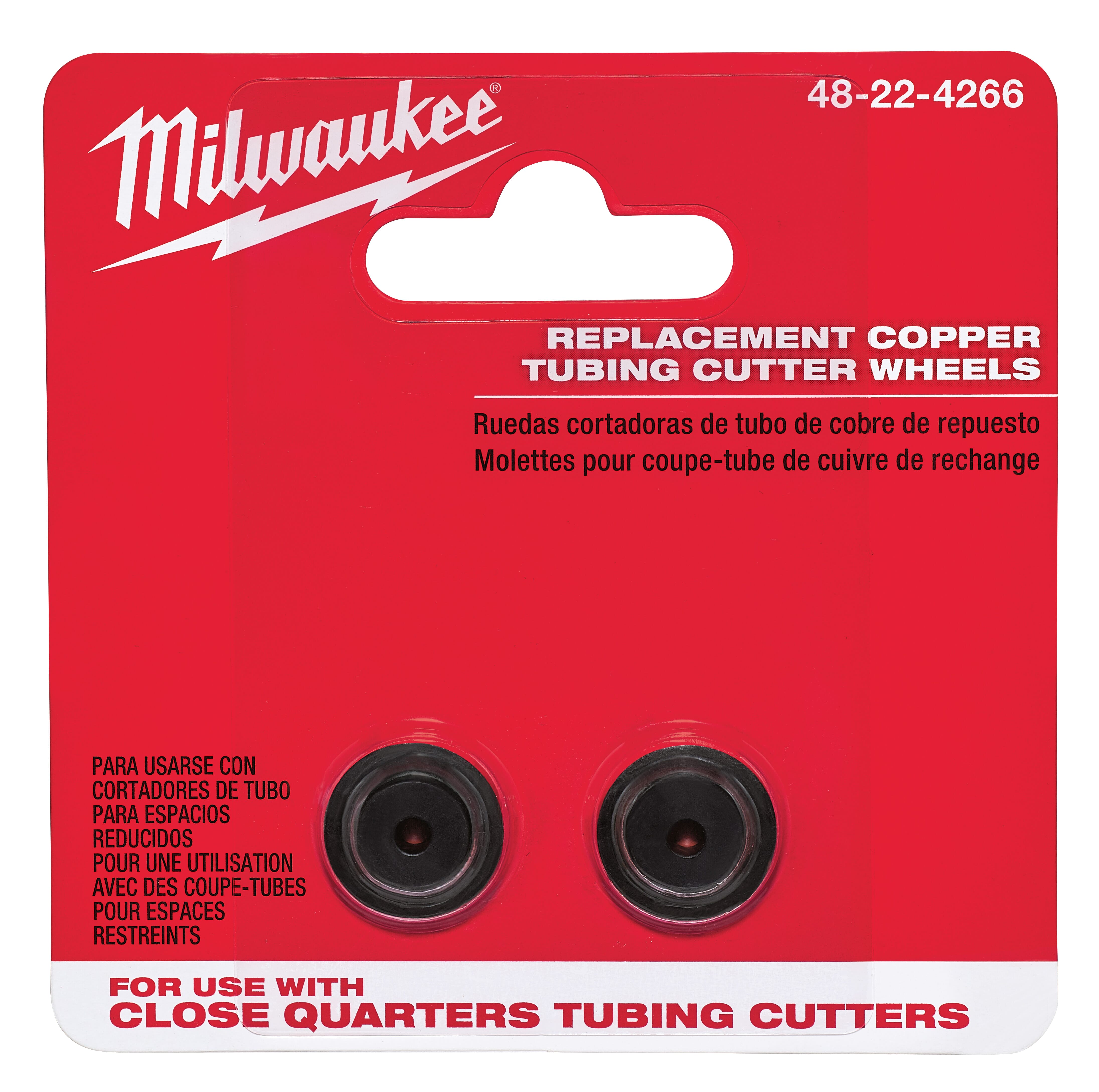 Milwaukee® 48-22-4266 2-Piece Replacement Blade, For Use With 48-22-4260 1/2 in, 48-22-4261 3/4 in and 48-22-4262 1 in Close Quarter Copper Tubing Cutter, Carbon Steel